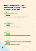 MSSC Safety Practice Test &sol; Questions & Expertly Verified Answers&comma; 2025 &sol; 2026&period;         Quiz&lowbar;&lowbar;&lowbar;&lowbar;&quest; What are the steps of a job safety analysis&quest; -           Answer Document an itemized sequence of job task&comma;Identify the hazard of each task&comma; Propose potential