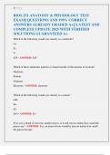 BIOS 251 ANATOMY & PHYSIOLOGY TEST  EXAM&vert;&vert; QUESTIONS AND 199&percnt; CORRECT  ANSWERS ALREADY GRADED A&plus;&vert;&vert; LATEST AND  COMPLETE UPDATE 2025 WITH VERIFIED  SOLUTIONS GUARANTEED A&plus; 