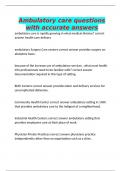 Ambulatory care questions with accurate answers