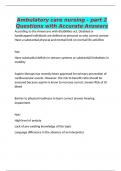 Ambulatory care nursing - part 2 Questions with Accurate Answers