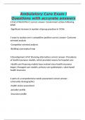 Ambulatory Care Exam I Questions with accurate answers