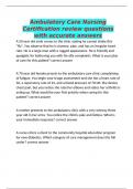Ambulatory Care Nursing Certification review questions with accurate answers