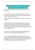 Ambulatory Test Questions with Accurate Answers