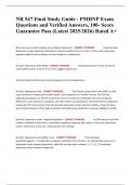 NR 547 Final Study Guide - PMHNP Exam Questions and Verified Answers&comma; 100- Score Guarantee Pass &lpar;Latest 2025&sol;2026&rpar; Rated A&plus;