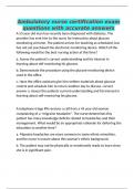Ambulatory nurse certification exam questions with accurate answers