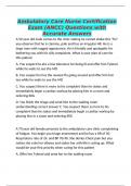 Ambulatory Care Nurse Certification Exam &lpar;ANCC&rpar; Questions with Accurate Answers