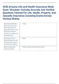 Exam &lpar;elaborations&rpar; XCEL Arizona Life and Health Insurance   