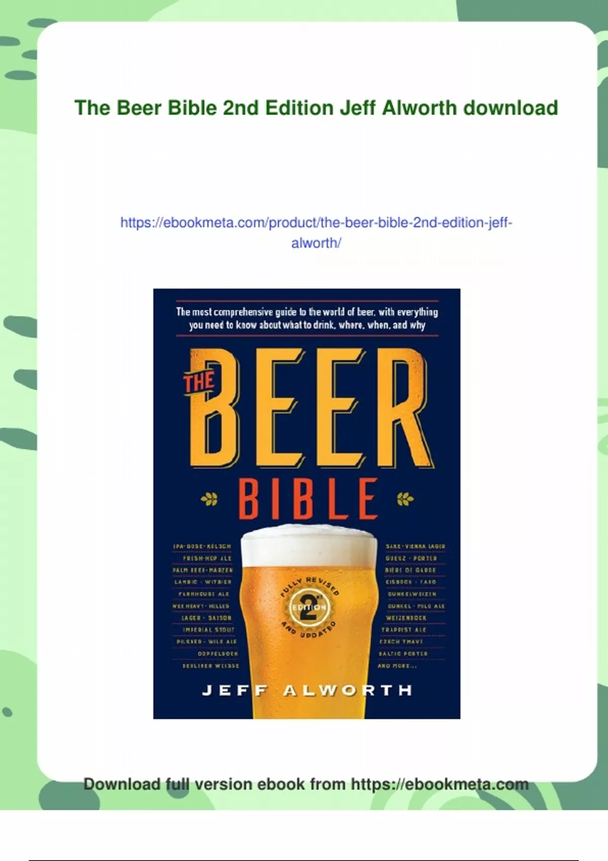 Summary The Beer Bible 2nd Edition Jeff Alworth - Digital Download ...