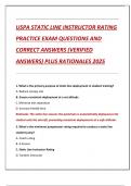 USPA STATIC LINE INSTRUCTOR RATING  PRACTICE EXAM QUESTIONS AND  CORRECT ANSWERS &lpar;VERIFIED  ANSWERS&rpar; PLUS RATIONALES 2025