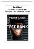 Principles of Anatomy and Physiology 16th Edition Tortora Test Bank covering All chapters&period; Answers are provided