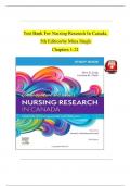 Nursing Research In Canada&comma; 5th Edition &lpar;Mina Singh&comma;2025&rpar; Test Bank covering All chapters&period; Answers are provided