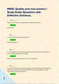 MSSC Quality post test answers &sol; Study Guide Questions with Definitive Solutions&period;  1&period;        Quiz&lowbar;&lowbar;&lowbar;&lowbar;&quest; Inspection data requires for making effective manufacturing decisions&colon; -           Answer Accurate data&period;          Quiz&lowbar;&lowbar;&lowbar;&lowbar;&quest;&Tab; 2&period; A feature of all mistake