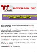 AAERT - DIGITAL REPORTER EQUIPMENT&vert; 186 QUESTIONS & CORRECT ANSWERS &vert; LATEST UPDATE&period;