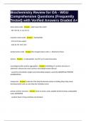Biochemistry Review for OA - WGU Comprehensive Questions &lpar;Frequently Tested&rpar; with Verified Answers Graded A&plus;