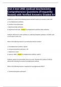 Unit 4 test UNE medical biochemistry Comprehensive Questions &lpar;Frequently Tested&rpar; with Verified Answers Graded A&plus;