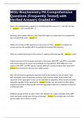 WGU Biochemistry PA Comprehensive Questions &lpar;Frequently Tested&rpar; with Verified Answers Graded A&plus;