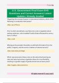 U&period;S&period; Government Final Exam EHS  Questions and Correct Answers&sol; Latest  Update &sol; Already Graded