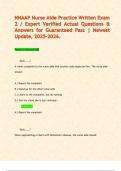 NNAAP Nurse Aide Practice Written Exam 2 &sol; Expert Verified Actual Questions & Answers for Guaranteed Pass &vert; Newest Update&comma; 2025-2026&period;  