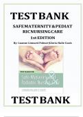 SAFE MATERNITY & PEDIATRIC NURSING CARE 1st EDITION TESTBANK By Luanne Linnard -Palmer And Gloria Haile Coats