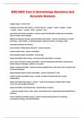 NSG 6665 Test 2&colon; Dermatology Questions And Accurate Answers 