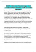 D333 - Ethics in Technology - Pre Assessment Questions with Accurate Answers