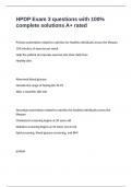 HPDP Exam 3 questions with 100&percnt; complete solutions A&plus; rated