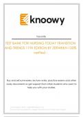 Nursing Today&colon; Transition and Trends &lpar;11th Edition by Zerwekh&rpar; &ndash; Verified Test Bank for Exam and Course Success