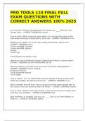 Pro Tools 110 Final Full Exam Questions With 100&percnt; Correct And Verified Answers 2025