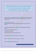 THE REVENUE CYCLE & REVENUE CYCLE MANAGEMENT EXAM 2025 QUESTIONS AND ANSWERS