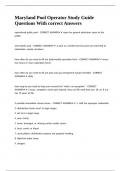 Maryland Pool Operator Study Guide Questions With correct Answers&period;