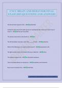 UNCC BRAIN AND BEHAVIOR FINAL EXAM 2025 QUESTIONS AND ANSWERS
