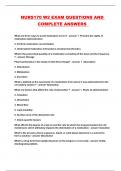 NURS170 W2 EXAM QUESTIONS AND COMPLETE ANSWERS 