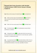 Rockwell Real Estate Questions with Detailed  Verified Answers 100&percnt; Correct Answers Already  Graded A&plus;