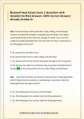 Rockwell Real Estate Exam 1 Questions with  Detailed Verified Answers 100&percnt; Correct Answers  Already Graded A&plus; 