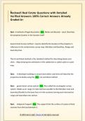Rockwell Real Estate Questions with Detailed  Verified Answers 100&percnt; Correct Answers Already  Graded A&plus;