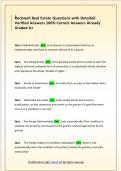 Rockwell Real Estate Questions with Detailed  Verified Answers 100&percnt; Correct Answers Already  Graded A&plus;