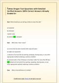 Tattoo Oregon Test Questions with Detailed  Verified Answers 100&percnt; Correct Answers Already  Graded A&plus; 