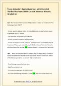 Texas Adjusters Exam Questions with Detailed  Verified Answers 100&percnt; Correct Answers Already  Graded A&plus;