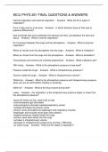 WCU PHYS 261 FINAL QUESTIONS & ANSWERS