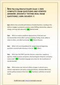 WKU Nursing Mental Health Exam 1 2025  COMPLETE EXAM QUESTIONS AND VERIFIED  ANSWERS &vert;RECENTLY TESTING REAL EXAM  QUESTIONS&vert; 100&percnt; SOLVED&excl;&excl; &excl;&excl;