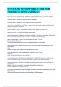 DTR EXAM REVIEW QUESTION AND ANSWERS 100&percnt; CORRECT