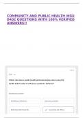 COMMUNITY AND PUBLIC HEALTH WGU D402 QUESTIONS WITH 100&percnt; VERIFIED ANSWERS&excl;&excl;