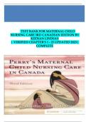 Test Bank&colon; Perry's Maternal Child Nursing Care in Canada&comma; 3rd Edition by Lindsay - Chapters 1-55&comma; 9780323759199 &vert; Rationals Included