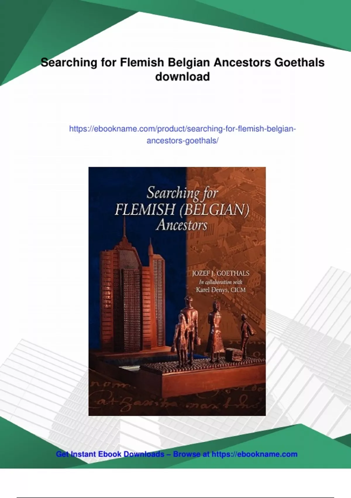 Summary Searching for Flemish Belgian Ancestors Goethals - Digital ...