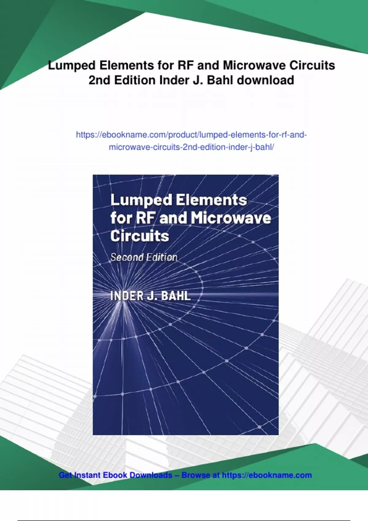 Summary Lumped Elements for RF and Microwave Circuits 2nd Edition Inder ...