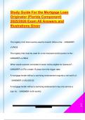 Study Guide For the Mortgage Loan  Originator &lpar;Florida Component&rpar;  2025&sol;2026 Exam All Answers and  Illustrations Given