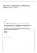 HCR 2025 QUESTIONS & ANSWERS&comma; GRADED TO PASS&excl;&excl;