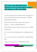 EVR 1001 Final 2025&sol;2026 Exam  Questions and Corresponding Answers  with Surety of 100&percnt; Pass Mark