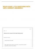ROLES EXAM 1 TCU QUESTIONS WITH 100&percnt; CORRECT ANSWERS&excl;&excl;