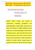 HESI RN Maternity&sol;Pediatrics Review 2020&ndash;2022 &ndash; 59 Real Questions & Answers for a Top Score
